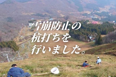 雪崩防止の杭打ちを行いました！